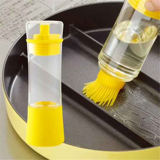 vinegar salad dressing olive oil dispenser with basting brush for cooking baking BBQ kitchen tool