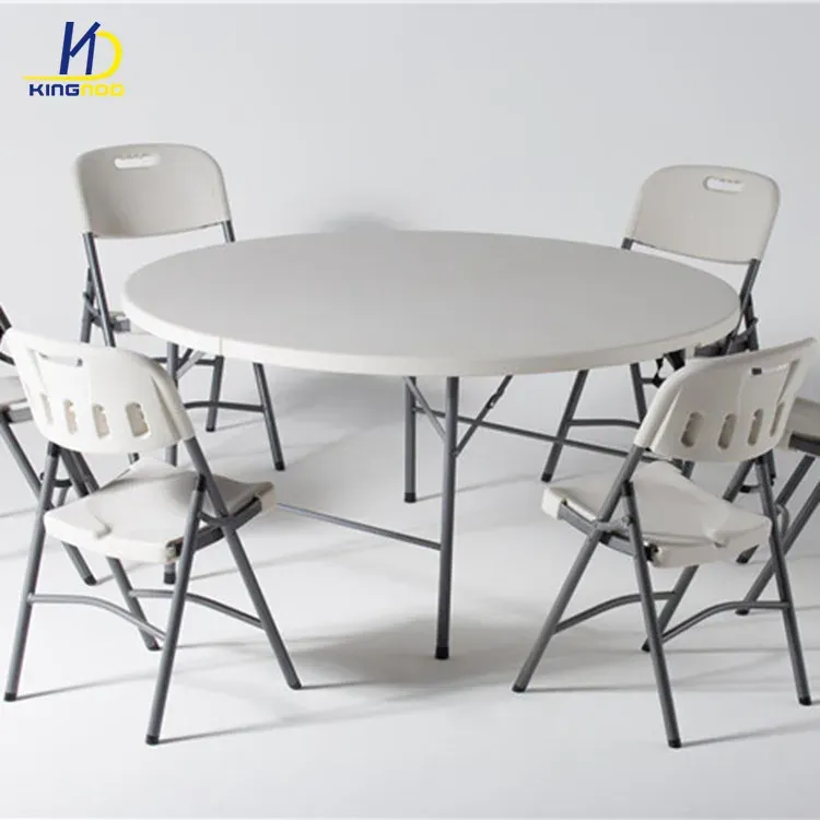 6 Feet HDPE Plastic Round Foldable Table for Wedding Rental