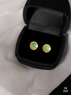 Jade Moon Dainty Sterling Silver Stud Earrings