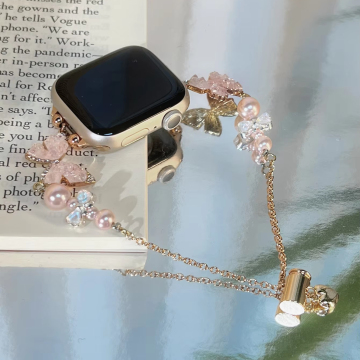 Wholesale Gold Diamond Metal Bracelet Watch Bands for Apple Watch Series 8/7/6/5/4/3/2/1 SE/Ultra