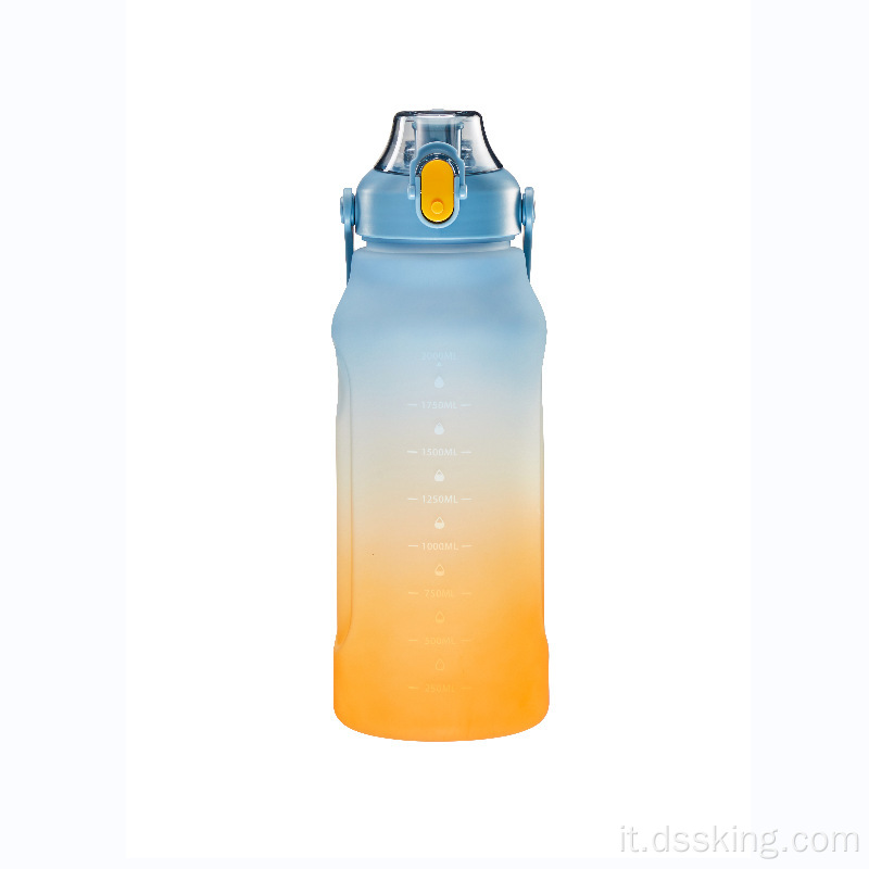 Nuova bottiglia d&#39;acqua a gradiente smerigliato da 2 litri in bottiglia d&#39;acqua