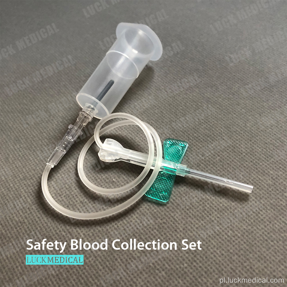 Zestaw i posiadacz zabezpieczenia krwi jednorazowego bezpieczeństwa