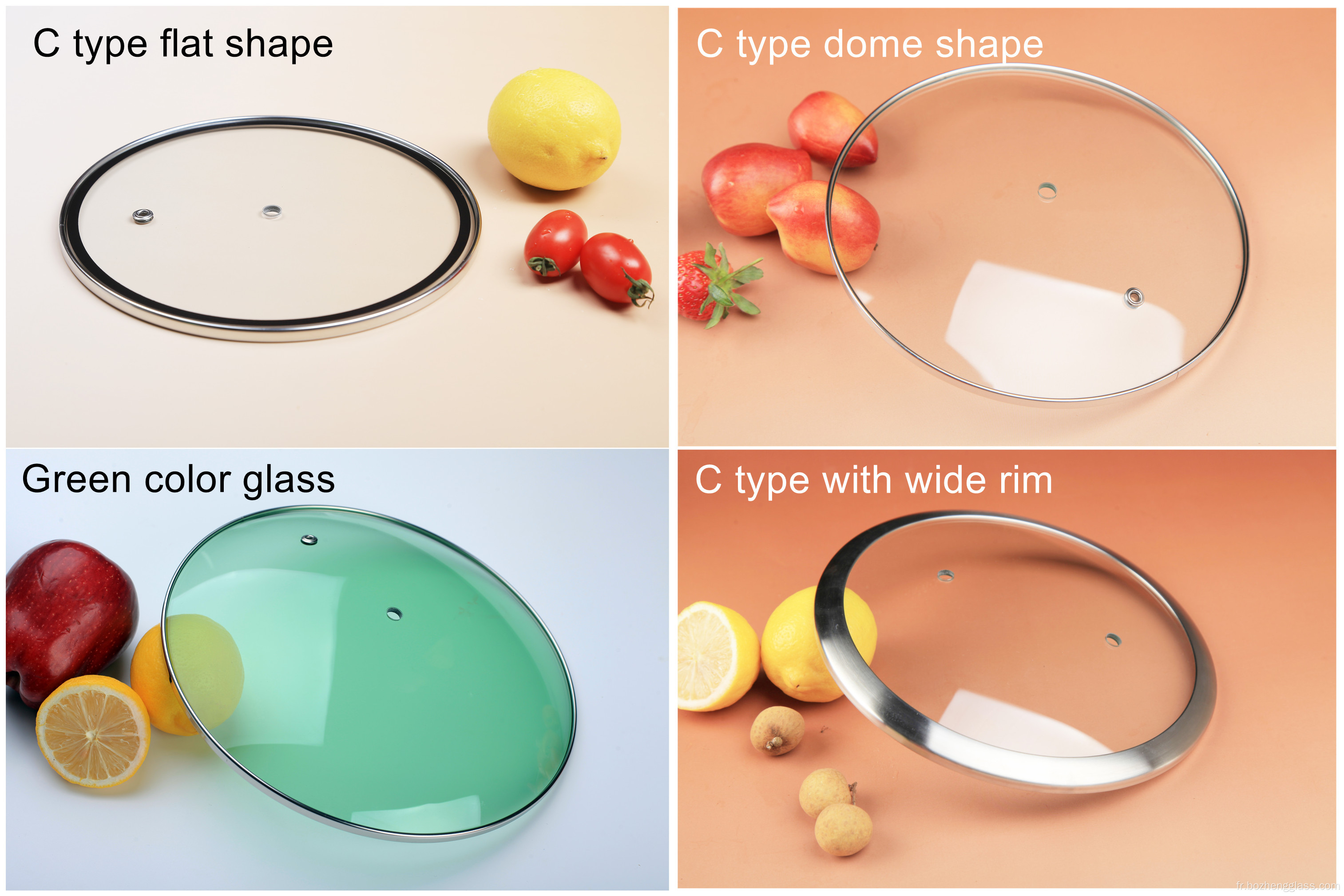 C couvercle en verre trempé de type C pour pot