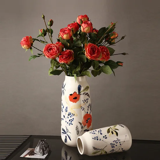 New Chinese ceramic vase decoration creative living room flower arrangement TV cabinet dining table home soft decorations han