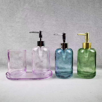 Bubble Effect Glass Bathroom Accessory Sets