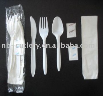 6pcs disposable plastic cutlery pack