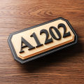 3 Numbers door plate number customized retro style Wood Like Acrylic Gate Number stickers Apartment Hotel house door address