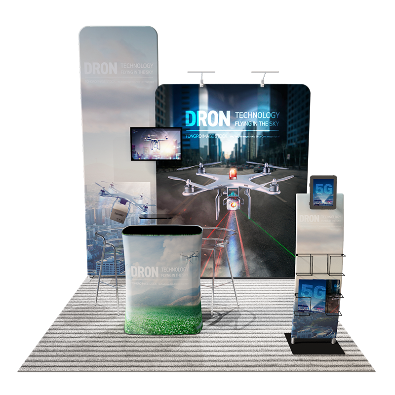 3 * 6 Expo Display Aluminum ցուցահանդեսի առեւտրի ցուցահանդեսի տաղավար