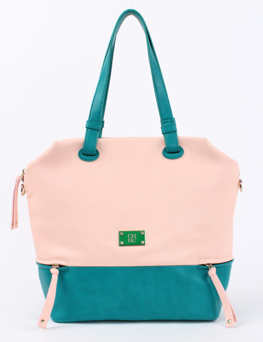 Fresh Two Colors Combination Ladies PU Tote Bag/Handbag (C70605)
