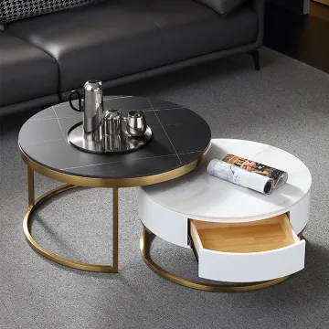 Two Pieces Round Coffee Table Set