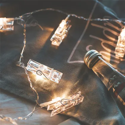 DIY Wedding Party Decoration: LED Fairy Lights & Photo Clip String Lights