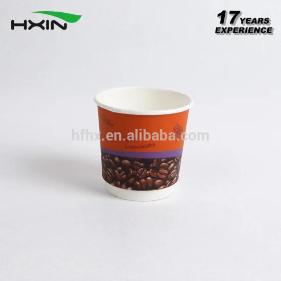 2017 Customized printed disposable 4oz double wall paper cups for hot coffee