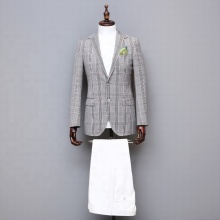 High End Fashion Beskoke မီးခိုးရောင်သိုးမွှေးဝတ်စုံကို