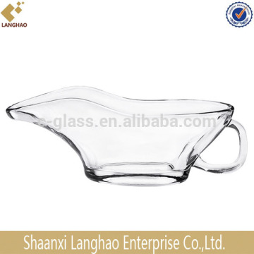 hand paressed glass sauce container