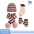 Bộ đồ đan trẻ em Pom Pom sọc nâu