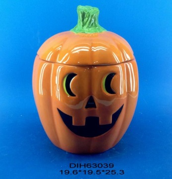 Ceramic Pumpkin Storage Jar for Halloween Decoration