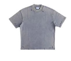 Terry Oversized Distressed Rip Tshirt Men