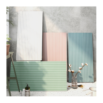 Matte Macaron MonoColor Porcelain Ceramic Tiles - Glazed Wavy Pattern 300x600mm for Bathroom, Kitchen, and Living Room Walls