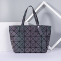 Geometric style PU leather handbag luminous bag