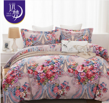 Luxury 100% cotton floral printed home bedding sets duvet cover set