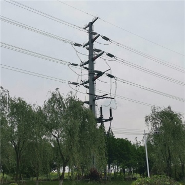 Low voltage high mast steel power transmission pole