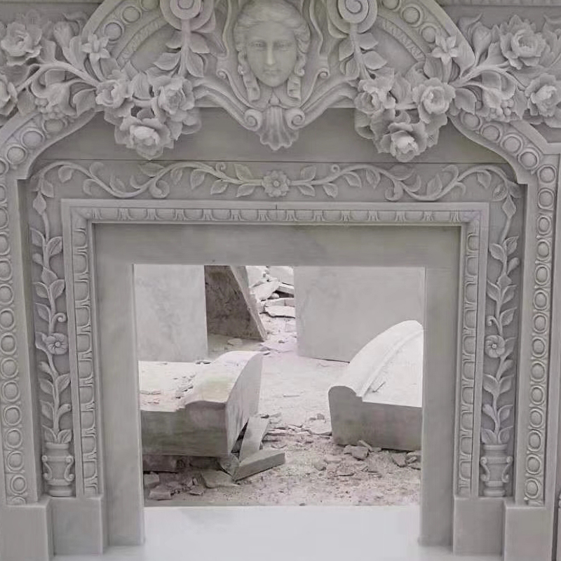 Stone Carved Fireplace
