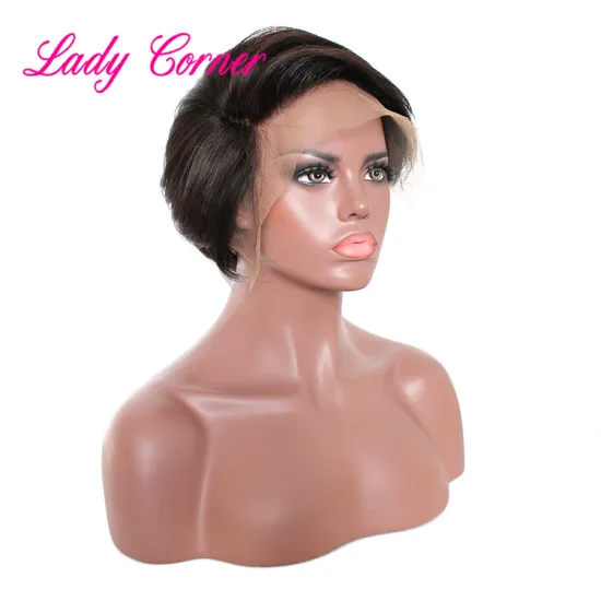 Malaysian natural straight side parting bob 360 frontal wig
