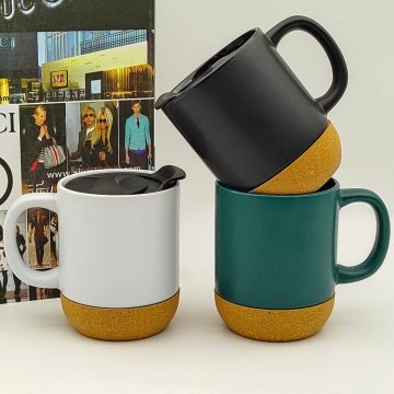 Pop Creative Insulated Mug With Custom Color And Logo With Cork-bottom Anti-scalding Matte Matte Ceramic Cup With Lid