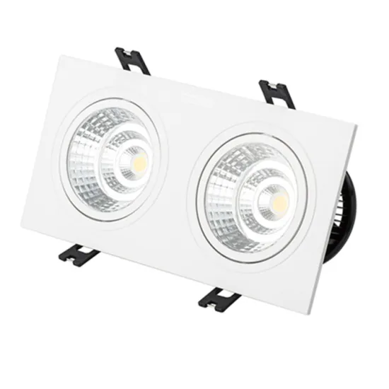 2-Year Warranty PC Material Ceiling Lamp with 2 Heads LED Grille Downlights: Recessed Square COB Spotlight in GU10/MR16 Type