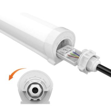 CE CB IP65 IK08 LED Tri-Proof Light Fixture - Easy Wiring, Linkable for Warehouses & Vapor-Tight Applications
