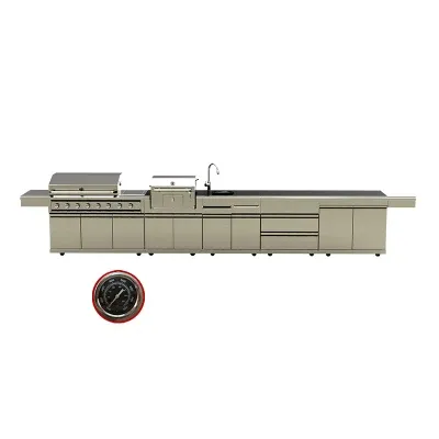 Large Strong Outdoor Kitchen Grill BBQ Grill Build in Charcoal Oven Outside BBQ