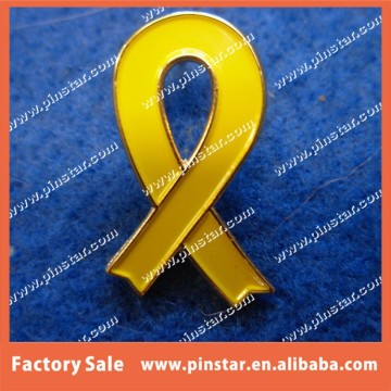 Custom High Quality Assorted Support Ribbon Pin Badge Yellow Ribbon Lapel Pin
