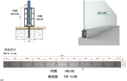 Aluminum Frame Full Glass Guardrail Fall Protection