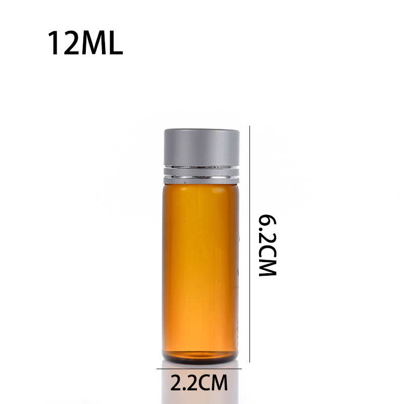Close-up of 10ml brown vial neck showing smooth threading for tight sealing