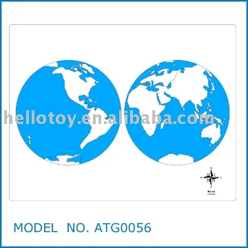 Montessori Toys - NEW World Control Map - Unlabeled (ATG0056)