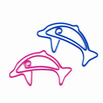 Animal Series Fish-shaped Paper Clips, Colorful PET Wrapping Clips, 1.20mm Wire Diameter