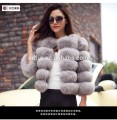 Faux fur coat in pelliccia di volpe cuciture breve paragrafo