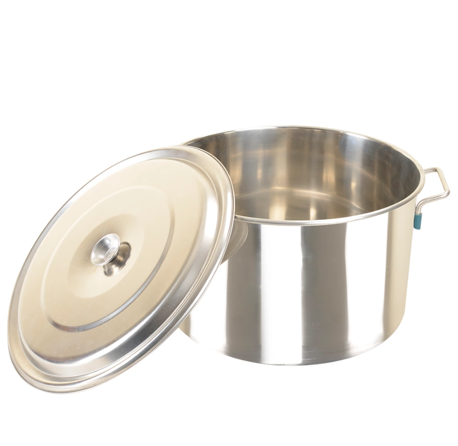 Large volume stainless steel soup pot with lid