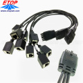 Overmolded Power Micro-fit Connectors to 4in RJ45 Jack
