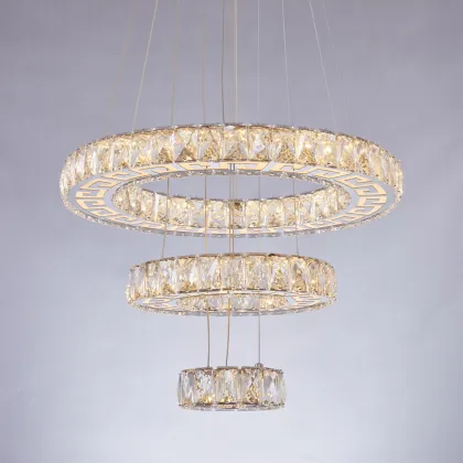 led crystal ring pendant light