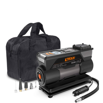 Electric Air Pump for Tires: T-tech New Arrival Tire Compressor - 12V DC, 500 PSI, Black Plastic Design, Suitable for Home and Car Use, 1000pcs Included