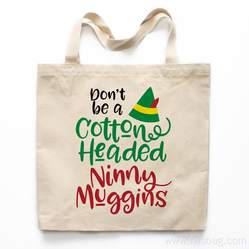 Custom Printed Organic Shopping Small Bag For Christmas