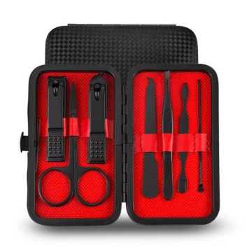 Professional Black Manicure and Pedicure Kit with 7 Pcs Nail Cuticle Nipper Set