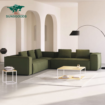 Moderne Kompressionsvakuumsofa Stoff Ecke Abschnitt für Wohnzimmer zu Hause