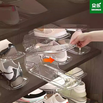 Ayakkabı olmayan ürünler için istiflenebilir ayakkabı depolama rafı