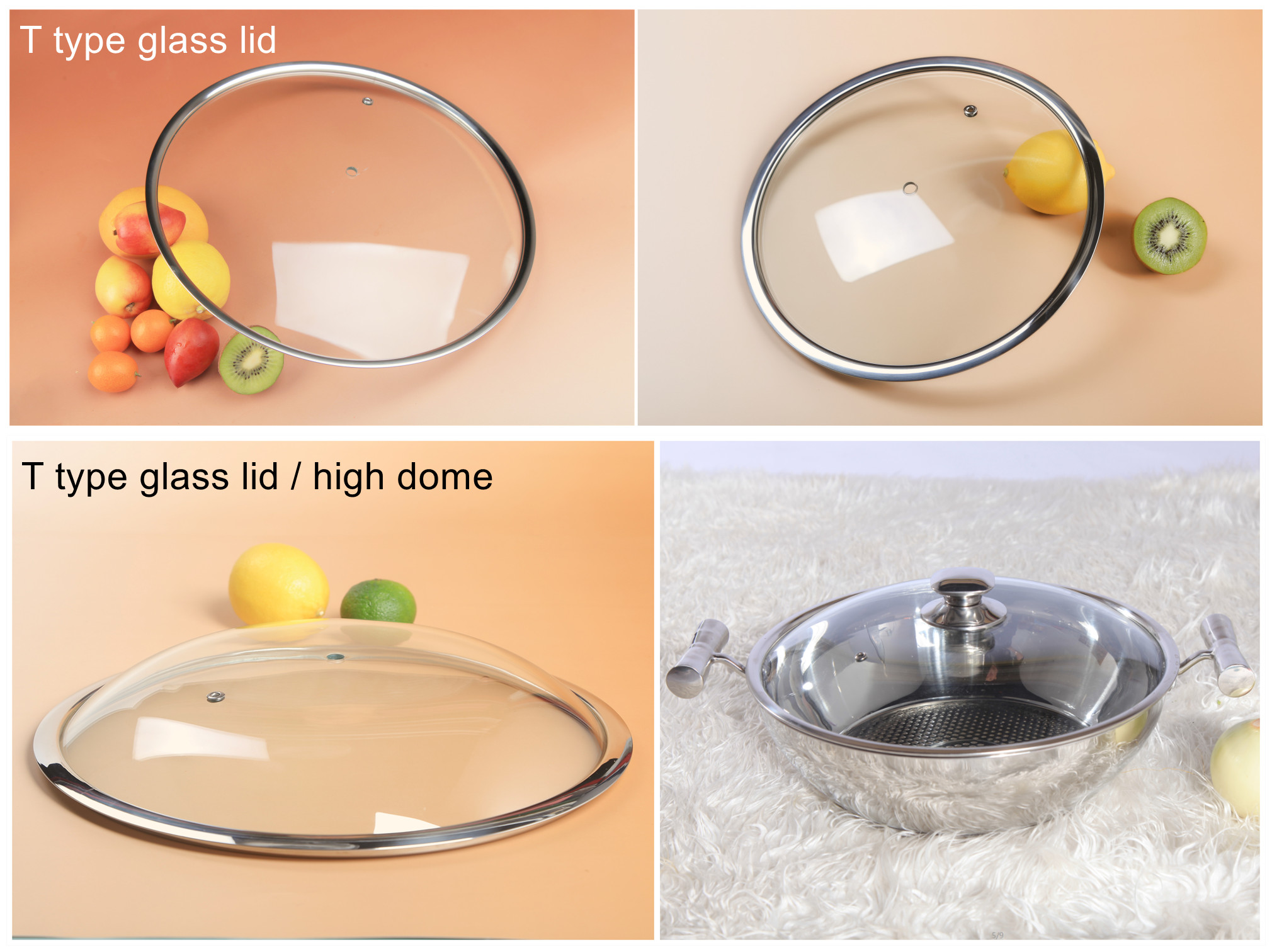 32mm big hole flat T type glass lid