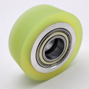 Diameter 30mm Double Bearing Polyurethane Silicone Rubber no-powered Roller Fork Wheel