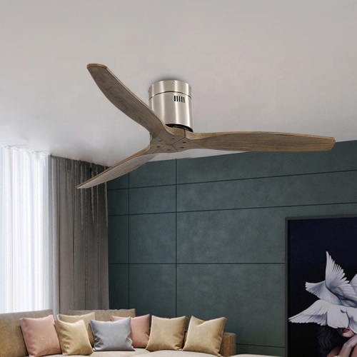 Ventilateur de plafond de moteur à courant alternatif de luxe en bois massif