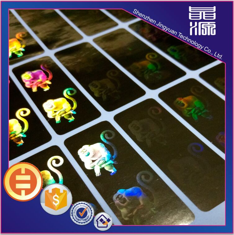 Rectangle custom design security label hologram 3d sticker