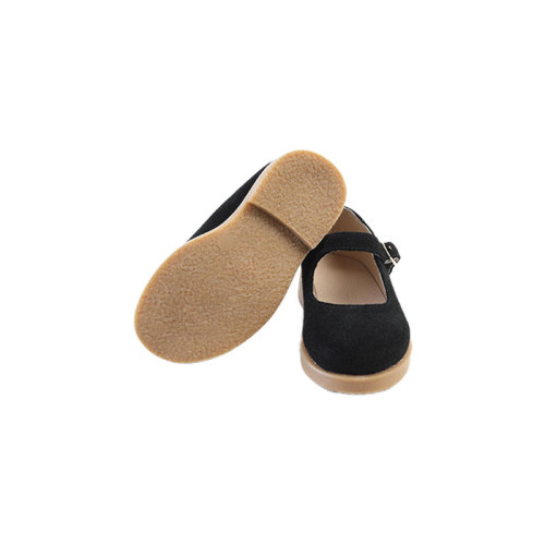 Black Elastic Band Strap Kids Dress Shoes